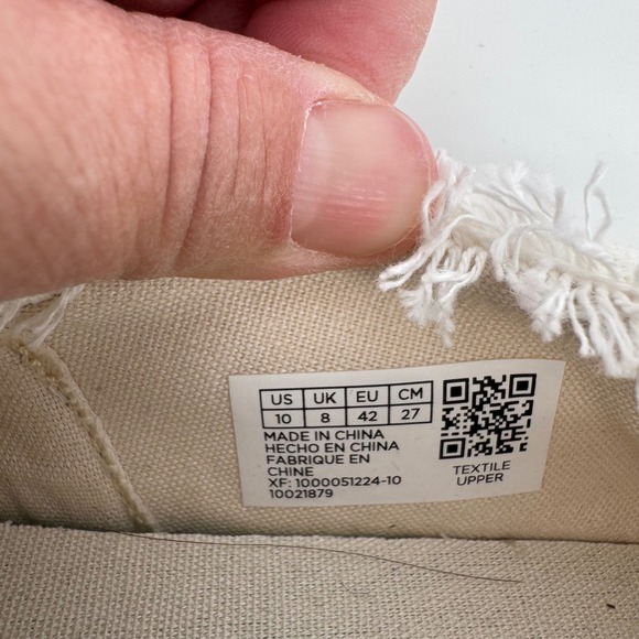 TOMS NWOT Boho Chic Carolina Lace-up White Fabric Hipster Preppy Espadrille S10 - Picture 7 of 7